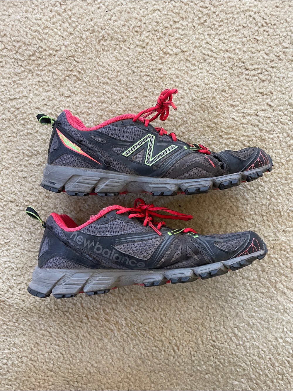New Balance Gray & neon pink Trail Shoes